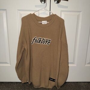 Taylor Swift Folklore Crewneck Sweater - Tan
